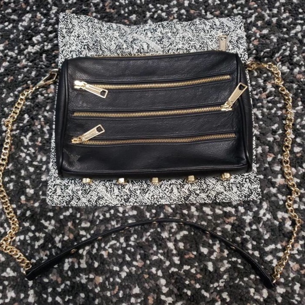 Rebecca Minkoff 3 Zip Leather Rocker Crossbody